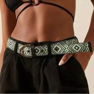 Free People Moving to Mars Handmade Belt Green XS/S